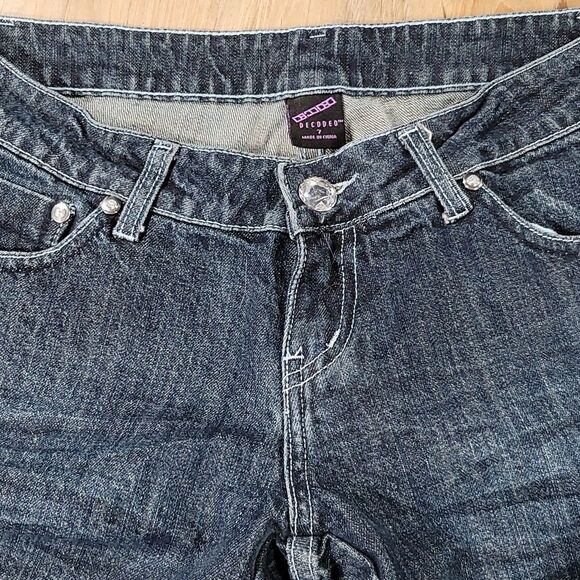 ☔️💜Decoded Blue Jeans w/Rhinestone & Embroidered Back Pockets Size 7/29 - Picture 7 of 12